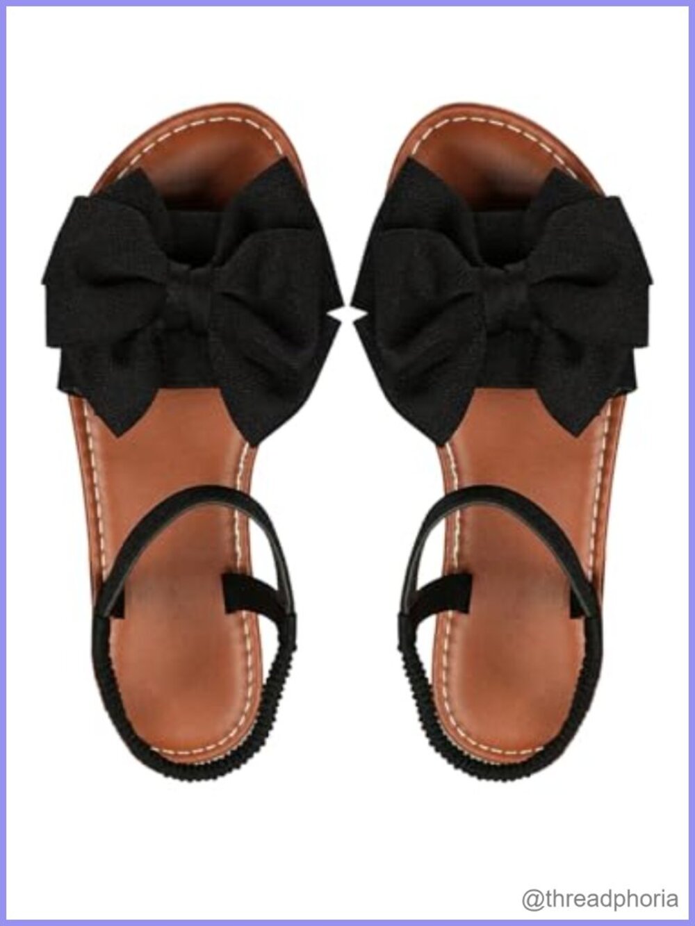 Women's Bow Flat Sandals Cute Ankle Strap Slingback Slides Dressy Summer